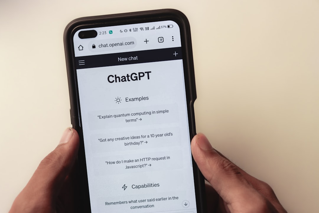 Mobile screen showing ChatGPT with 'New chat' header and a list of example prompts.