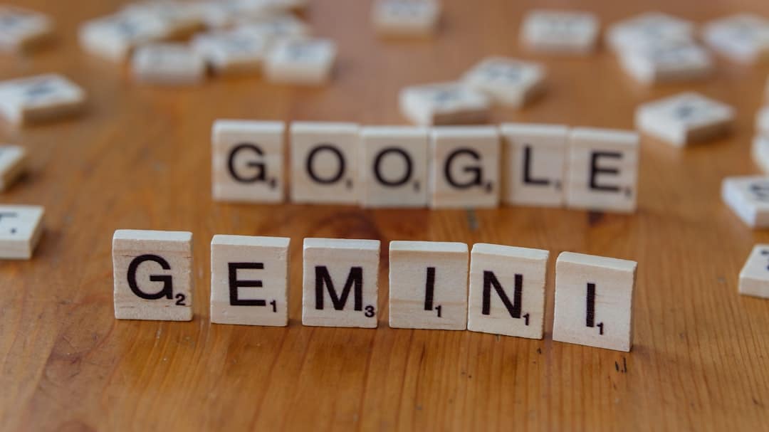 A wooden table topped with scrabble tiles spelling google genni and content writing seo strategy google tools - AI Bud