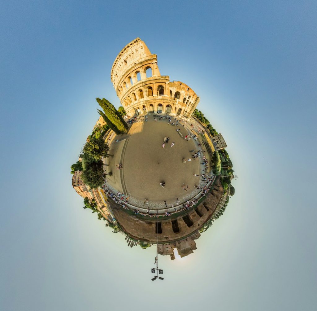 aerial photography of The Colosseum during daytime 360 panorama viewer virtual tour wordpress plugin - AI Bud
