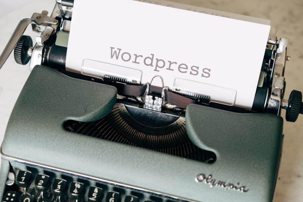 black typewriter on green table wordPress dashboard low storage limited hosting - AI Bud