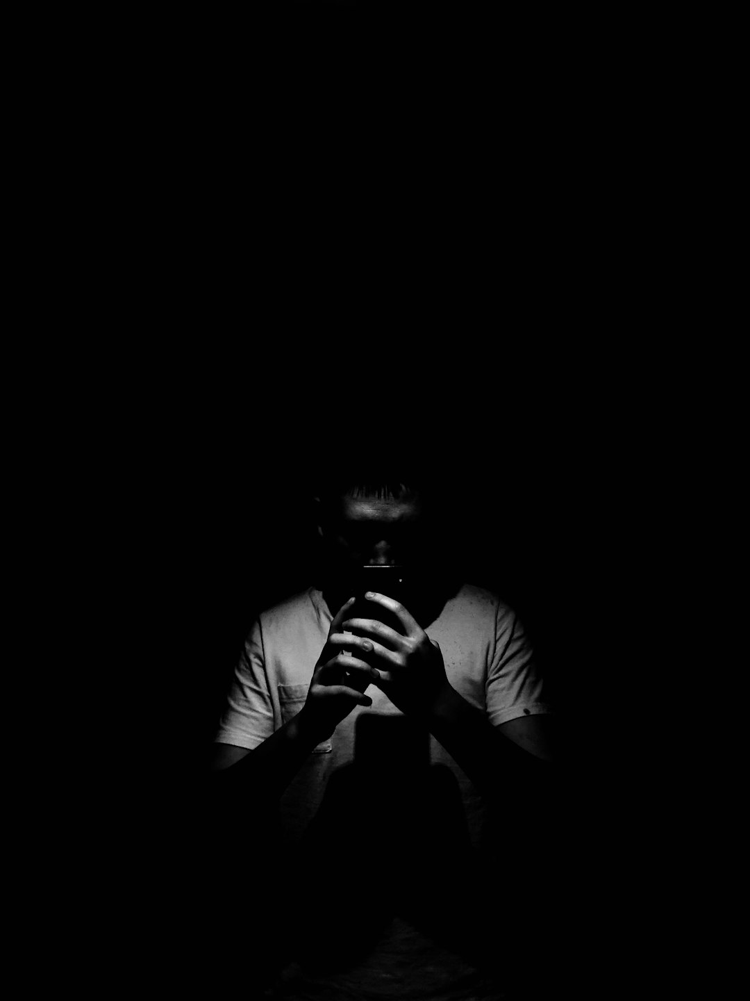 man in white t-shirt personal data chat security privacy settings - AI Bud