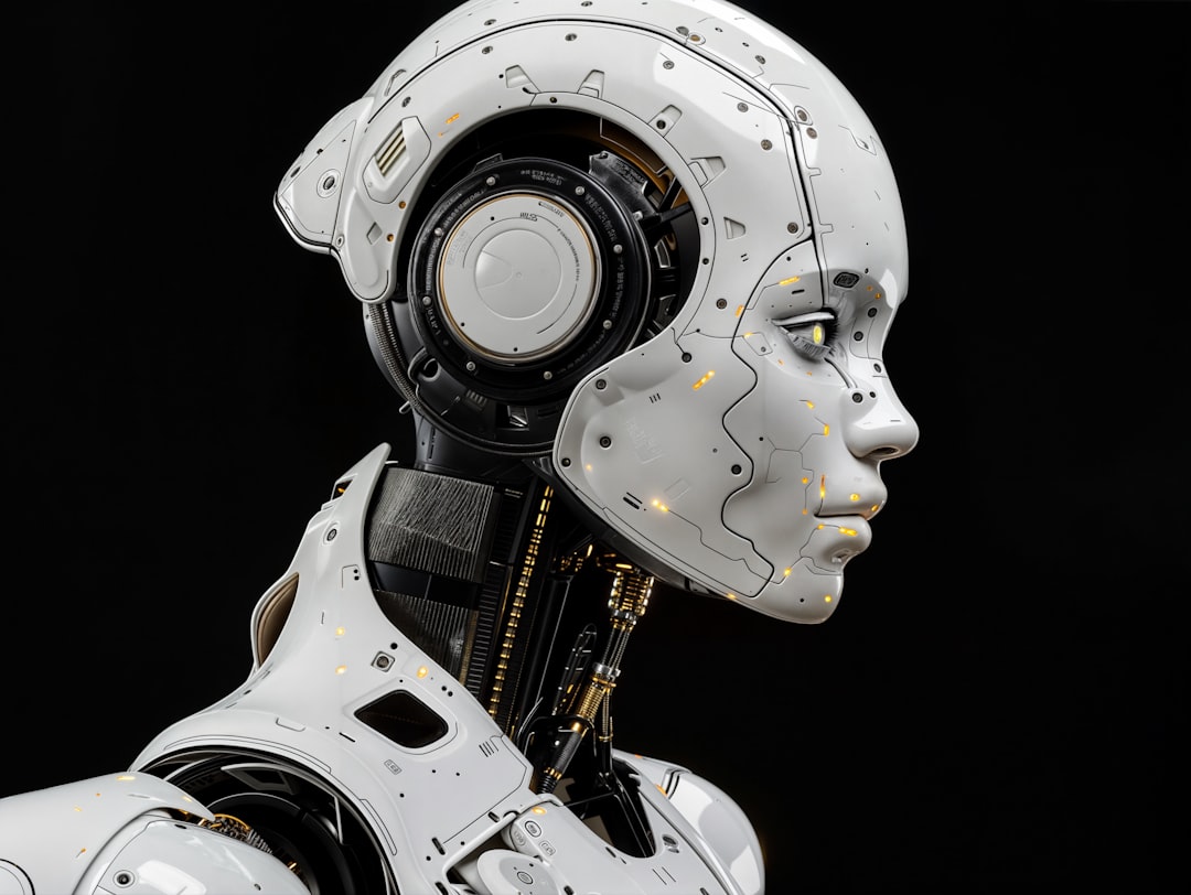A white robot is standing in front of a black background ai automation workflow management artificial intelligence - AI Bud