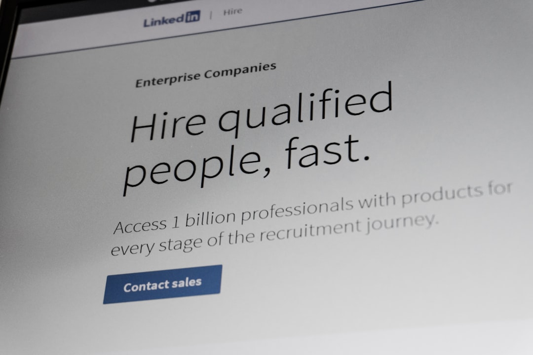 LinkedIn Enterprise page: headline reads "Hire qualified people, fast." with a blue "Contact sales" button nearby.