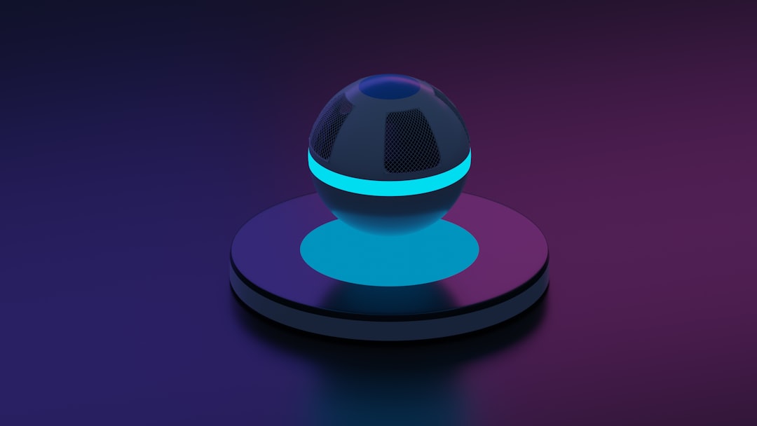 a blue and black object on a purple surface chatbot styling color customization brand integration - AI Bud