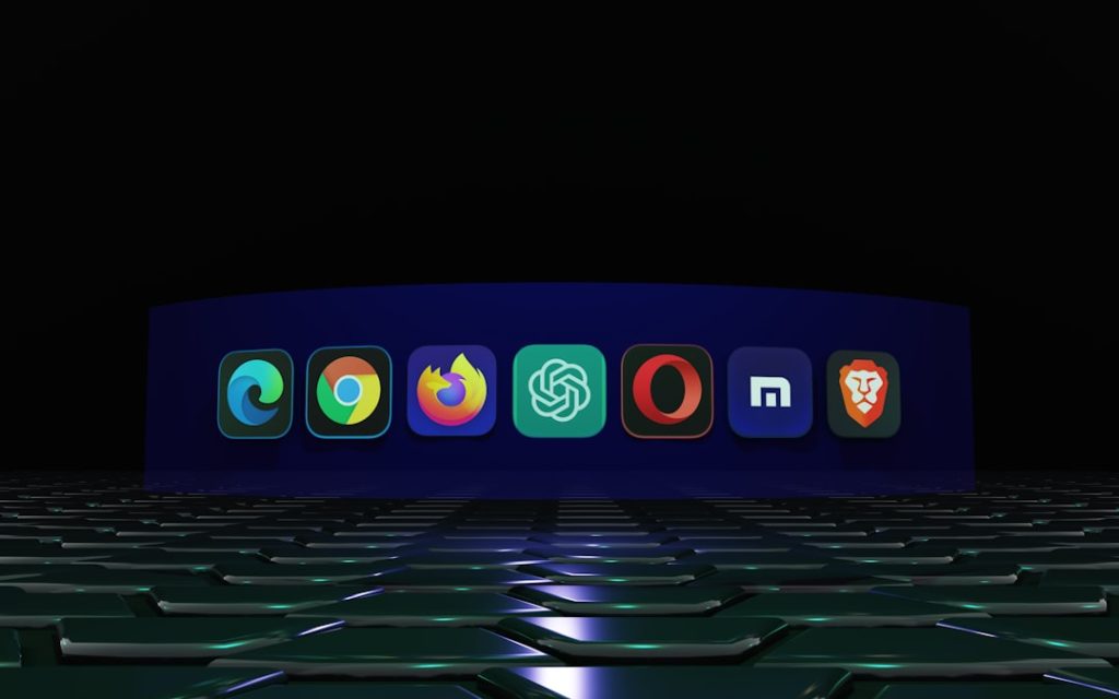 a computer keyboard with a bunch of icons on it opera gx browser ad blocker settings youtube ads - AI Bud