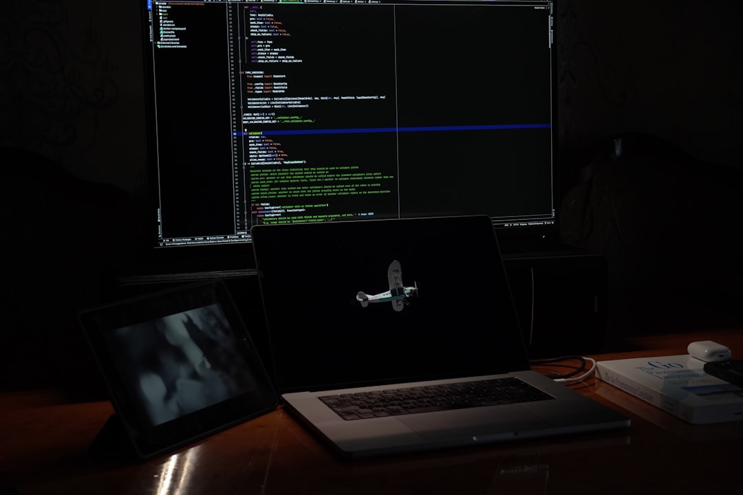 a laptop computer sitting on top of a wooden desk chkdsk command disk repair windows terminal - AI Bud