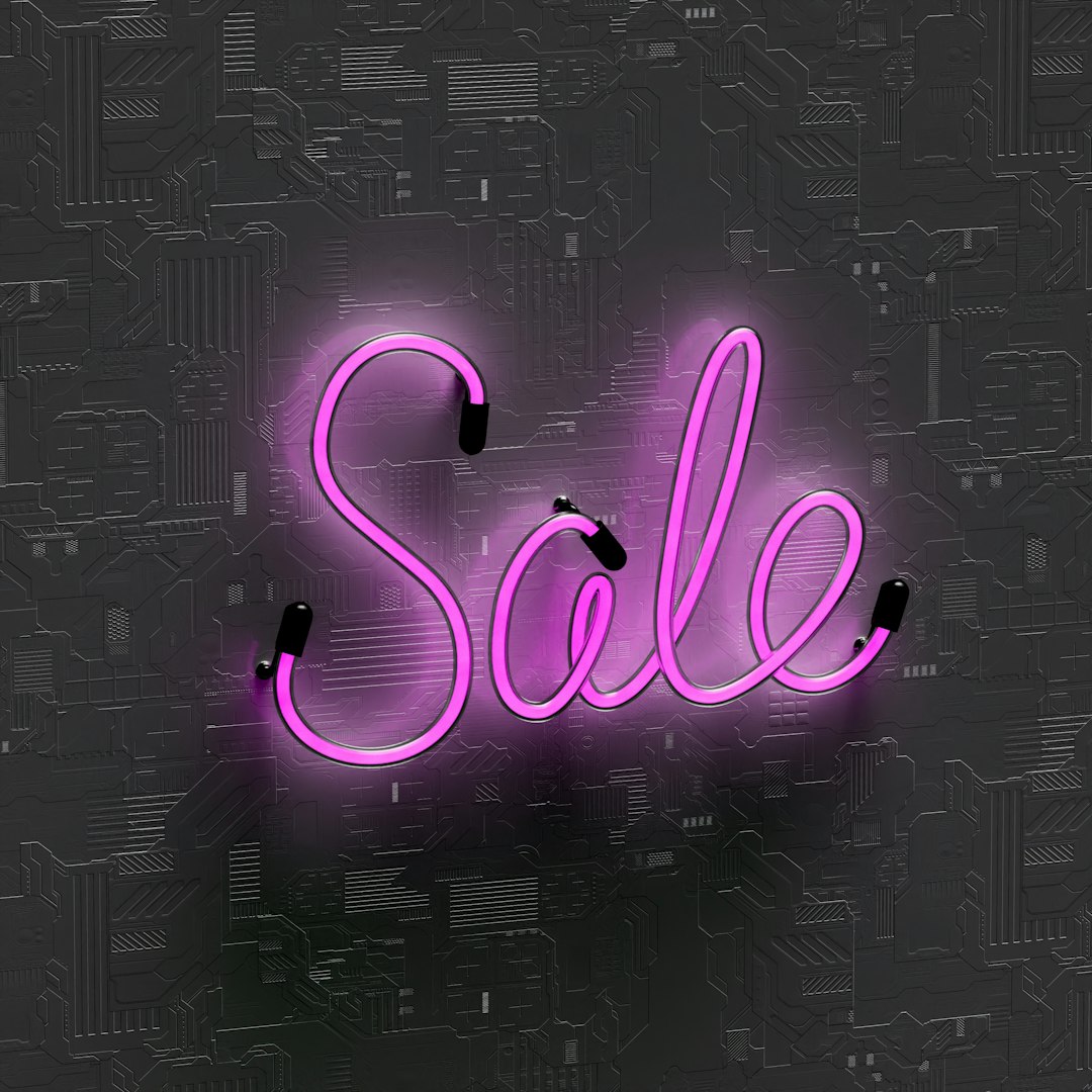 a neon sign that says sale on it sale banner shopping online discount tag - AI Bud