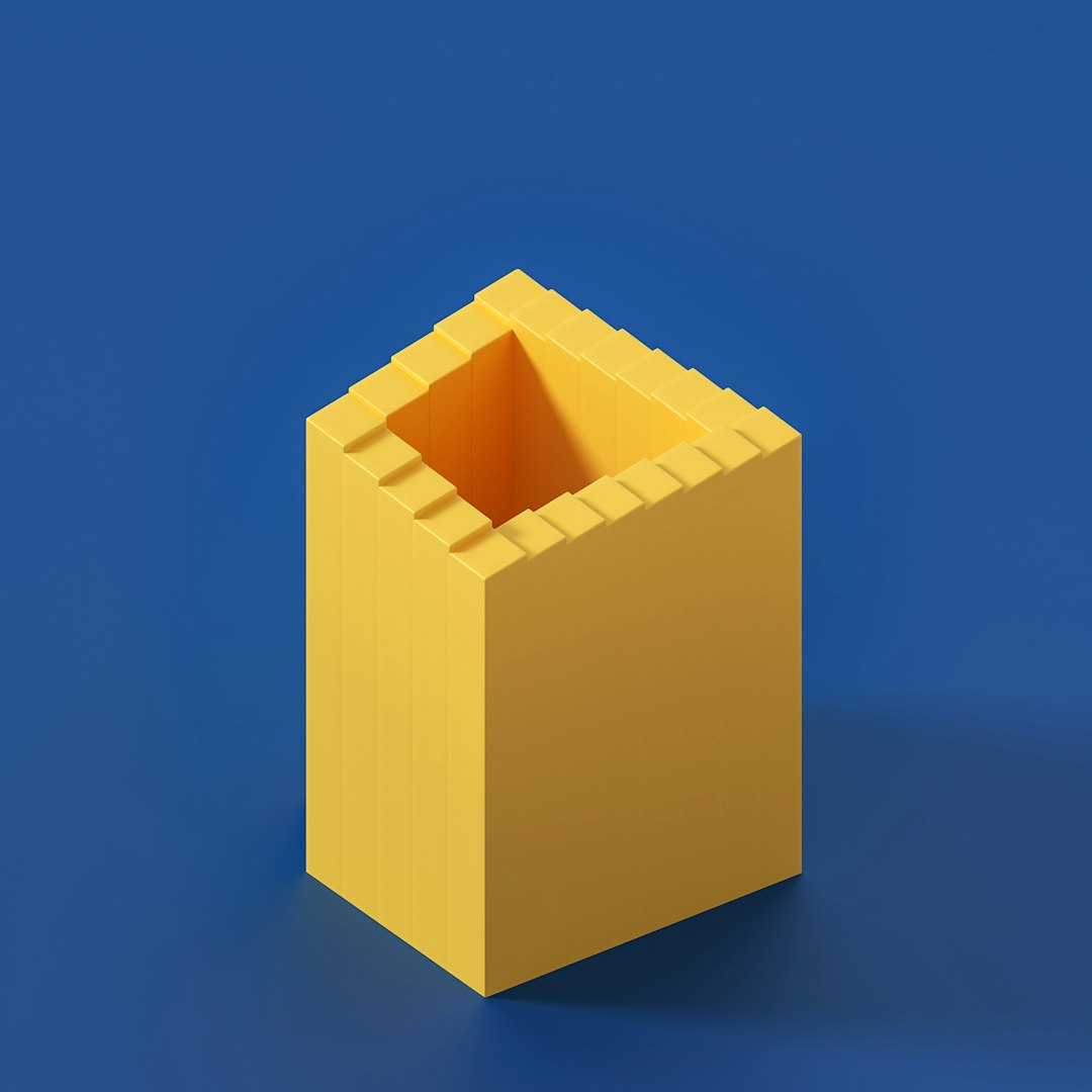 a yellow box with a square opening on a blue background file location ost file file explorer window - AI Bud