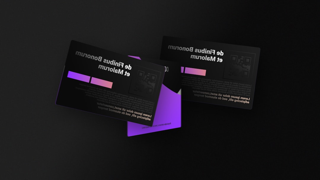 Three overlapping dark marketing cards with purple accents on a black background.