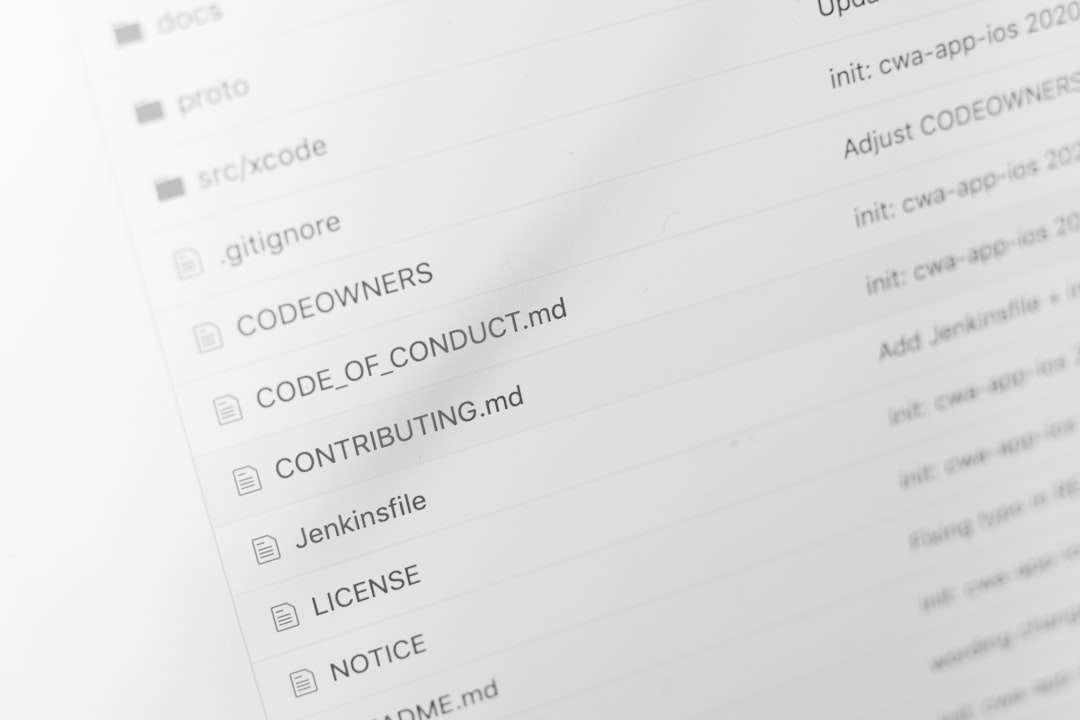 Directory view of a project root listing files like CODEOWNERS, CODE_OF_CONDUCT.md, CONTRIBUTING.md, Jenkinsfile, LICENSE, and NOTICE.