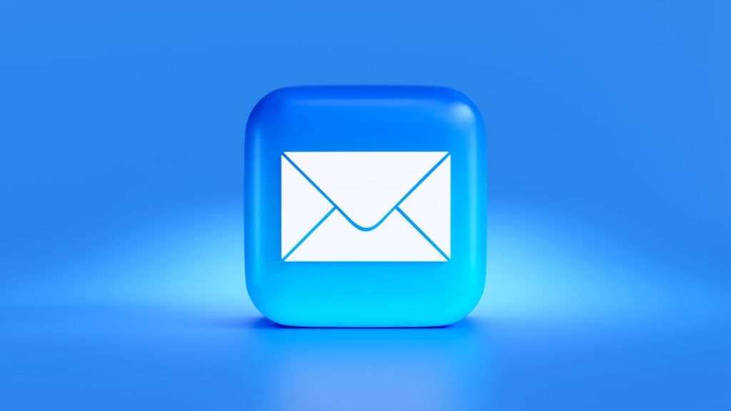 Blue rounded-square app icon with a white envelope in the center, indicating email.