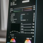Screen showing the FilmConvert Nitrate v3.01 color grading interface with sliders for exposure, temperature, tint, and color settings on a dark UI.