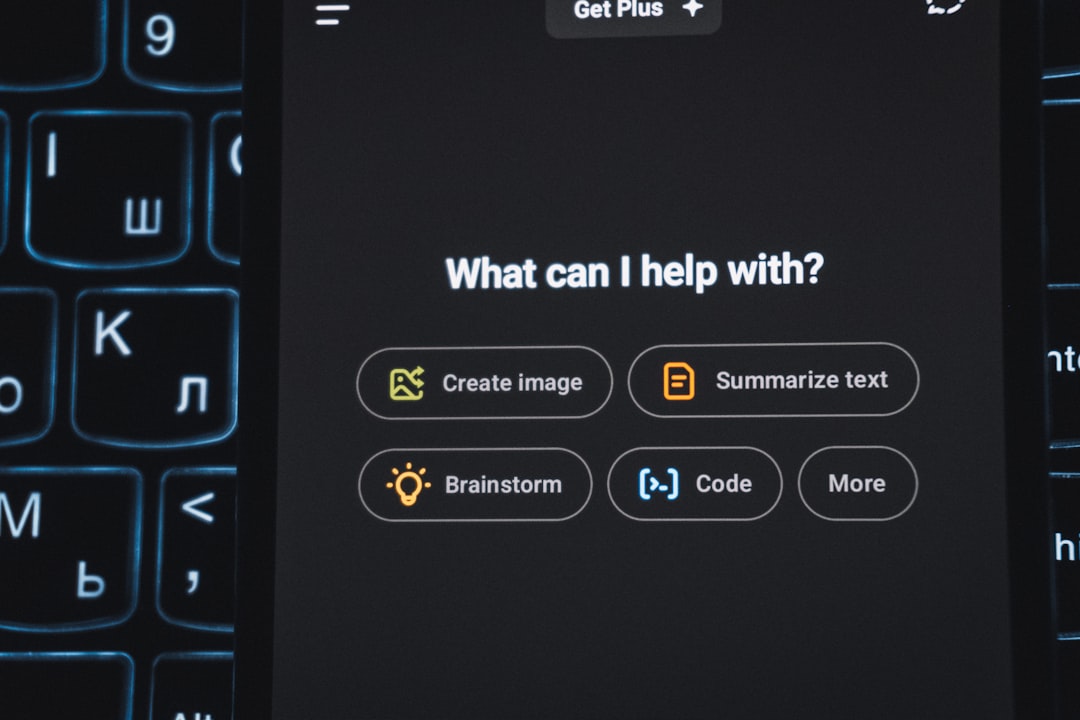 Phone screen displaying a help menu: Create image, Summarize text, Brainstorm, Code, More.