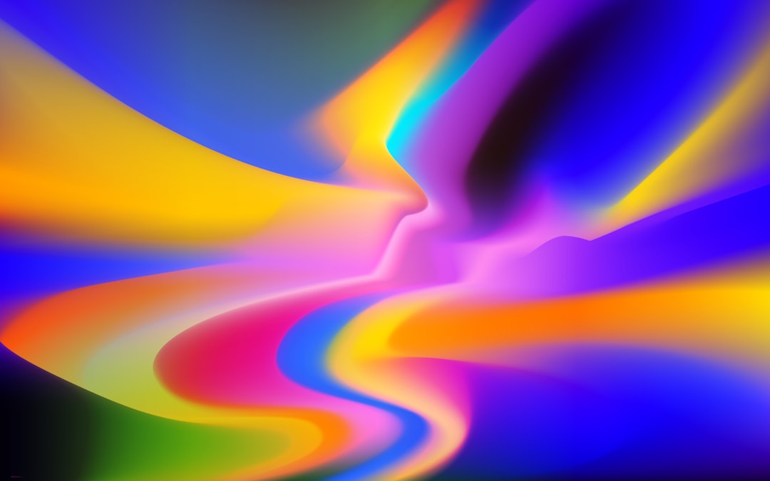 Abstract swirl of vibrant neon colors blending together, forming a dynamic background.