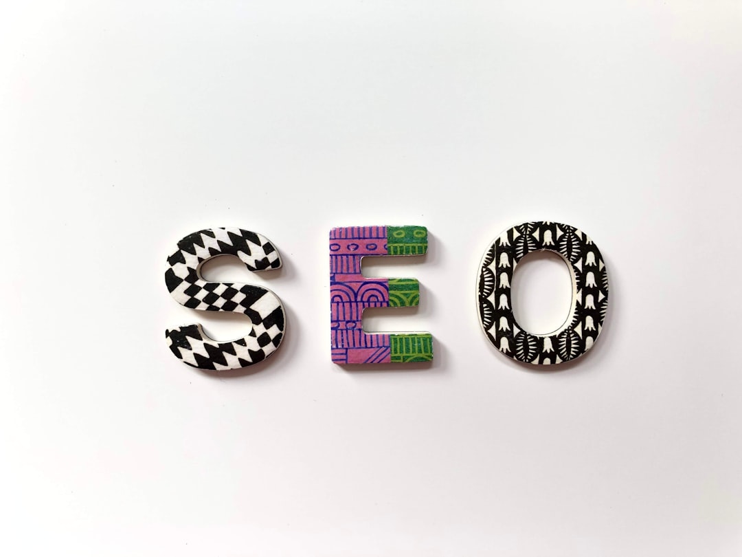 Decoratively patterned letters spelling 'SEO' on a white background.