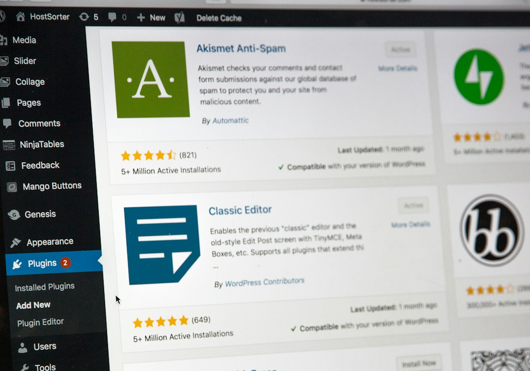 Screenshot of a WordPress admin Plugins page showing Akismet Anti-Spam and Classic Editor plugin entries