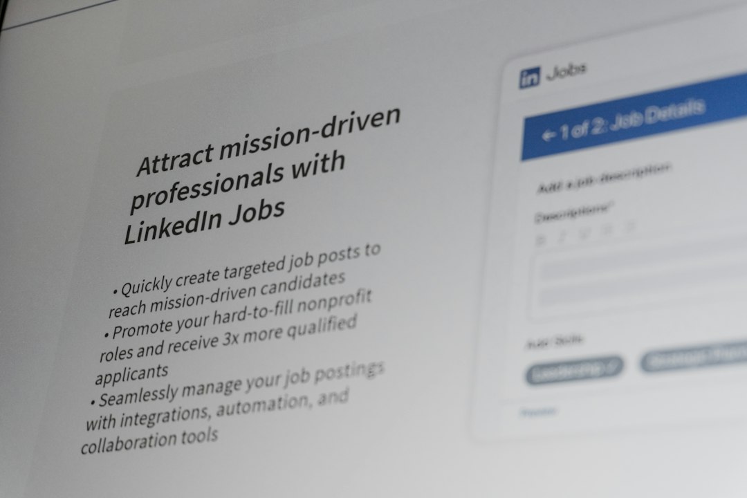 Slide with the headline 'Attract mission-driven professionals with LinkedIn Jobs' and bullet points; a LinkedIn Jobs mockup is shown on the right.