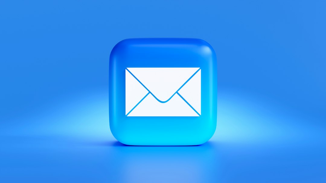 Blue glossy rounded-square icon with a white envelope emblem on a blue gradient background, representing email access or an email app