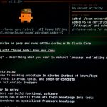 Dark terminal screen showing Claude Code v2.1.104 and a small orange pixel mascot, with a section titled 'Vibe Coding with Claude Code: Pros and Cons' and a bullet list of pros and cons