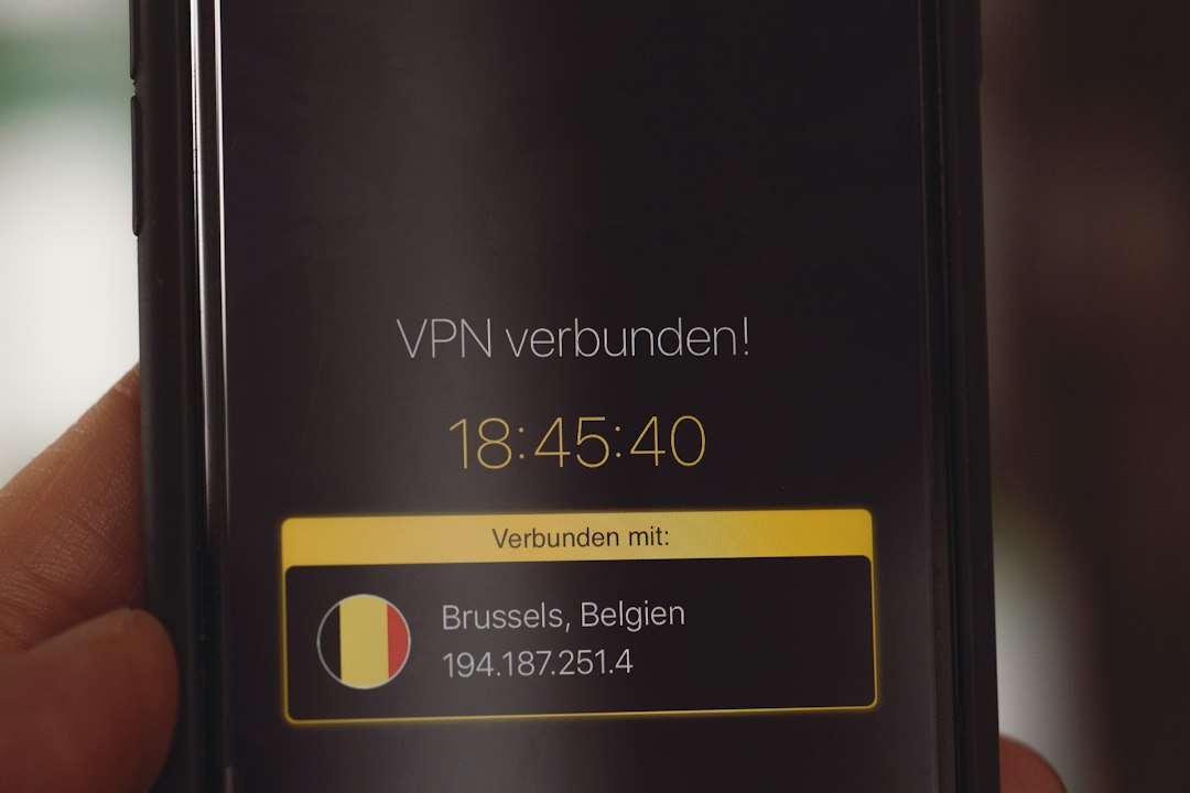 Phone showing VPN connected to Brussels, Belgium (IP 194.187.251.14) at 18:45:40.