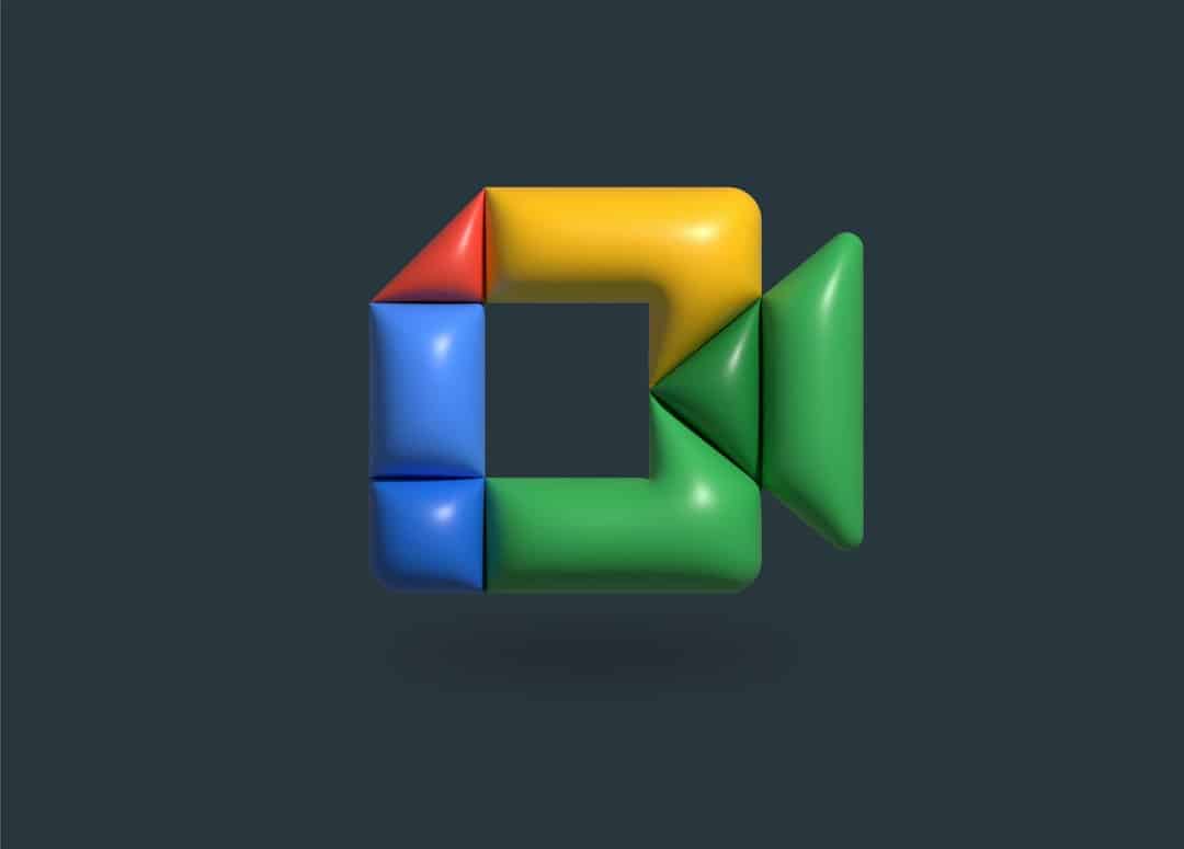 Google Play logo rendered as multicolored 3D interlocking blocks forming a play button on a dark background.